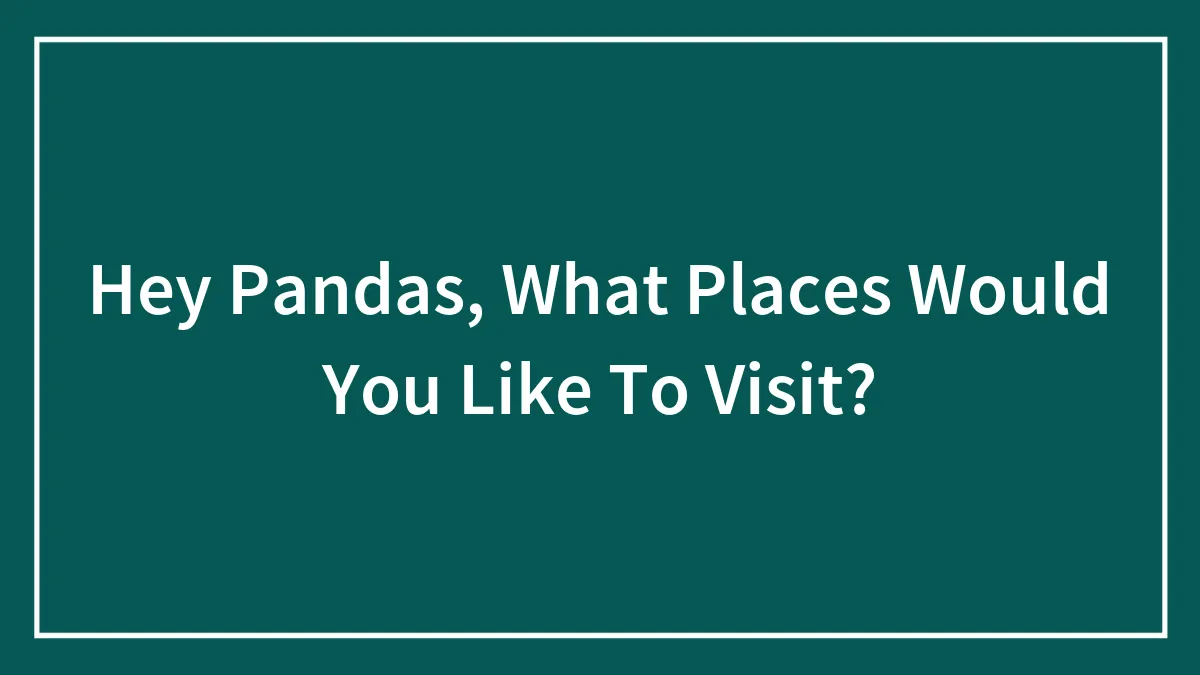 Hey Pandas, What Places Would You Like To Visit?