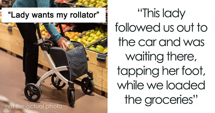 Lady Tries To Grab Man’s Rollator Wanting To Use It For Herself, Follows Him To His Car