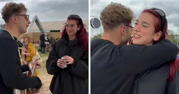 Dua Lipa "Desperate For Escape" As Fan Forces Her To Listen To His Song At Glastonbury
