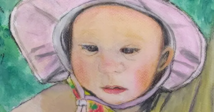 I Created A Painting Of My Granddaughter Titled "Madeline & The Rose"