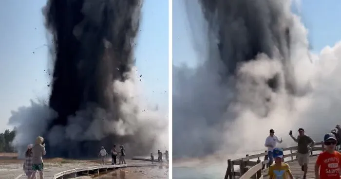Terrified Tourists Run For Their Lives During Hydrothermal Explosion At Yellowstone National Park