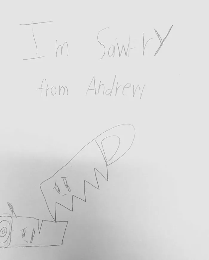 One Of My 4th Grade Autistic Students Yelled At Me Yesterday. My Co-Teacher Told Him To Write Me An Apology Letter. This Is What He Did