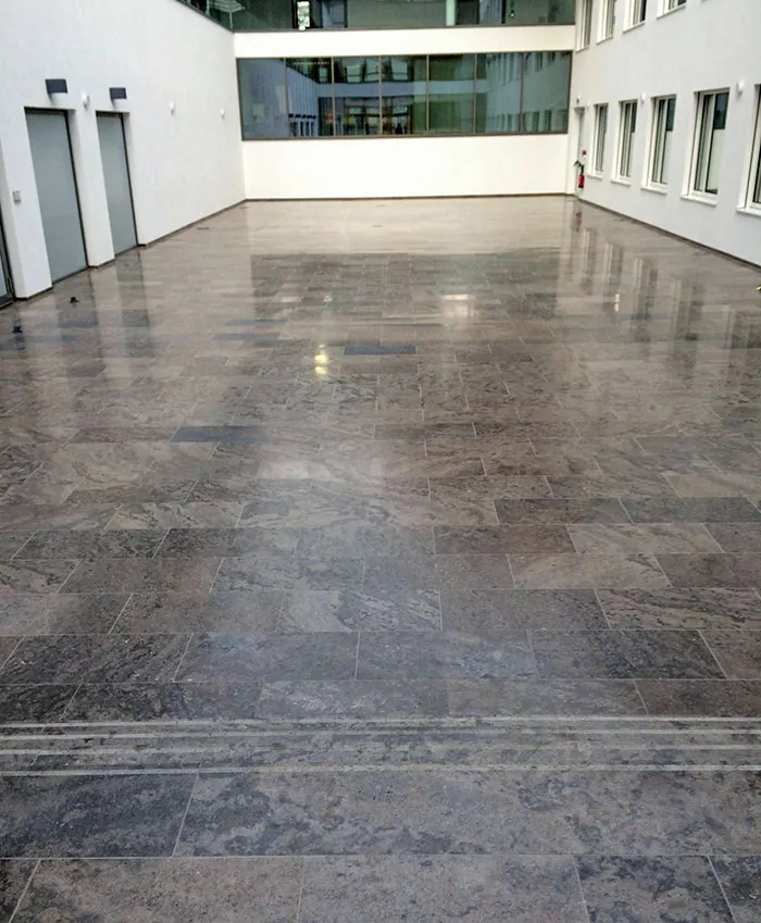 There Are Three Steps Down At The Entrance To This Lobby