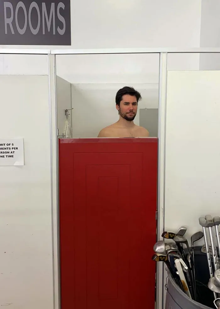 The Fitting Room Door At The Thrift Store