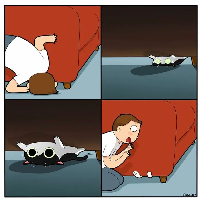 The Daily Realities Of Living With A Cat: 30 New Comics By Lingvistov