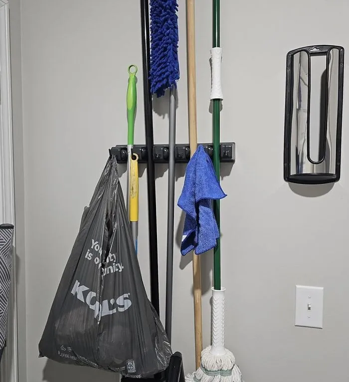 Say Goodbye To Tripping Over Brooms And Hello To A Tidy Space With This Space-Saving <a Style="Display:inline;" Href="Https://Www.amazon.com/Adhesive-No-Drilling-Organizers-Anti-Slip-Dustpans/Dp/B0946588d9?ie=utf8&th=1&linkcode=ll1&tag=bpgoat-20&linkid=e4a29dfef481b38f01a3a42d71bb0fce&language=en_us&ref_=as_li_ss_tl" Target="_blank"><span Style="Font: Inherit; Color: #d74b1f;"> Slot Broom Holder</Span>