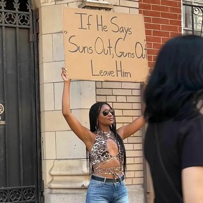 45 Times “Dudette With Sign” Did Everyone A Public Service And Protested Irritating Things (New Pics)