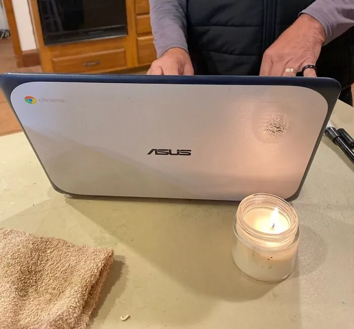 "My dad says, “Google is doing this stupid thing where the blur the top left part of the results. Facebook is doing it too actually.” He melted the top left corner of his screen" - <span Style="Font:inherit;color:#808080"> unidentifies</Span>