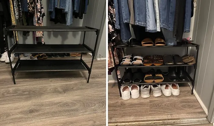 Transform your entryway from a chaotic shoe pile to a welcoming oasis! Neglecting shoe storage in your entrance hall is a recipe for a perpetually messy floor. A <a style="display:inline;" href="https://www.amazon.com/Kitsure-Shoe-Rack-Closet-Free-Standing/dp/B0CNGTZ3B5?crid=1XI3H8ZWQWF5M&dib=eyJ2IjoiMSJ9.RvIINH1oTV3ZjIoLsecENXE2h2VSW0RDzfm9DZK7r2i6UDWNioNoTUGwbZ6z8YTwE55TNYE6ssGIBKmyEhi0vAeSNh2mL4V7P2iKDI5jHWER_wN7Cn9HVeE_GckJwTfD2UD7LQ4_pXKzlr0U_rEOKcErjAwT9sRmuPGIJFY75A4ueCCnkpCRkRn0_WJP4OE2NuXvxMWPve_gxXqLwxlN4BXeqFfTC-_Trs69n9kBJI6SdWHTitejIzd4jOJC74okodLgoL0kiZLyJqwGFiX8PdqLaAMW9kshXn6Rj9zHpN4.pYfR96Af1k2LkPPGaSi_TaL3bQRHh2cUzFlrOA3rTPc&dib_tag=se&keywords=shoe%2Bstorage&qid=1723186798&sprefix=shoe%2Bstor%2Caps%2C585&sr=8-9&th=1&linkCode=ll1&tag=bpcamel-20&linkId=0364429679f2069d04facdfd8370f12d&language=en_US&ref_=as_li_ss_tl " target="_blank"><span style="font: inherit; color: #d74b1f;">shoe storage rack</span> not only keeps your footwear organized but also creates a tidy and inviting first impression for guests.