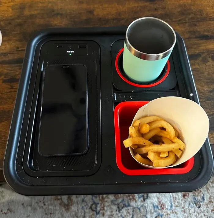 Finally, A Way To Keep Your Phone Juiced Up And Your Coffee Safe From Spills - This <a Style="Display:inline;" Href="Https://Www.amazon.com/Zigtiger-Wireless-Balancing-Armrest-Organizer/Dp/B0bk8j7nxm?ie=utf8&linkcode=ll1&tag=bpstarfish-20&linkid=25af5ebfba7843caa38758a0ba80b099&language=en_us&ref_=as_li_ss_tl " Target="_blank"><span Style="Font: Inherit; Color: #d74b1f;"> Cup Holder Tray With Wireless Phone Charging Station</Span> Is A Multitasking Marvel
