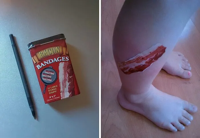 These <a Style="Display:inline;" Href="Https://Www.amazon.com/Accoutrements-11476-Bacon-Strips-Bandages/Dp/B000ssv8aa?ie=utf8&linkcode=ll1&tag=bpraccoon-20&linkid=1dcd90fe595f5cd03f71205126ede011&language=en_us&ref_=as_li_ss_tl " Target="_blank"><span Style="Font: Inherit; Color: #d74b1f;"> Bacon Strip Bandages</Span> Will Make Your Boo-Boos Feel A Whole Lot Better (And Might Even Make You Crave A Blt)