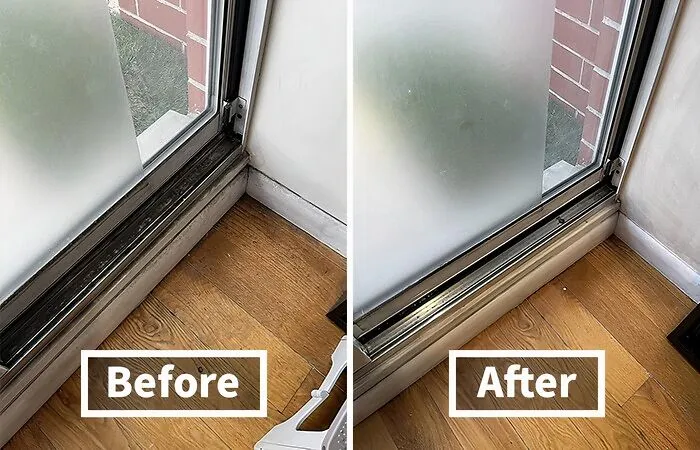 Before: Those Window And Door Tracks Are A Graveyard Of Dust Bunnies, Dead Bugs, And Who-Knows-What-Else <br><br> After: The <a Style="Display:inline;" Href="Https://Www.amazon.com/Dp/B07tv2z17j?ascsubtag=7700644%2c9%2c31%2cd%2c0%2c0%2cbf-Web-Hf%2c900%3a2%3b974%3a3%3b1125%3a1%3b1338%3a1%2c48144913%2c0%2c0%2c0&btn_ref=srctok-Eda5ec402ed1e055&linkcode=ll1&tag=bpbobcat-20&linkid=3752efcfd9cadc30b01369c2494f3903&language=en_us&ref_=as_li_ss_tl" Target="_blank"><span Style="Font: Inherit; Color: #d74b1f;"> Window And Sliding Door Track Cleaning Brush Set</Span> Swoops In With Its Specialized Bristles And Nooks-And-Crannies-Reaching Design, Making Even The Grimiest Tracks Gleam Like New