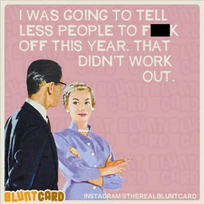 Relatable Bluntcards: Woman and man with dark humor and sarcasm about telling people off.