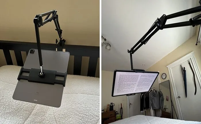 This <a Style="Display:inline;" Href="Https://Www.amazon.com/Dp/B08fmsccg9?asc_contentid=amzn1.vse.video.0fee5bbbe9564fe89845a642a271af67&th=1&linkcode=ll1&tag=bpstarfish-20&linkid=a8bd1c9dd329a63cd9470a30a9969fbc&language=en_us&ref_=as_li_ss_tl " Target="_blank"><span Style="Font: Inherit; Color: #d74b1f;"> Adjustable Tablet Stand</Span> Is The Perfect Way To Turn Your Bed Into A Home Office Or A Movie Theater