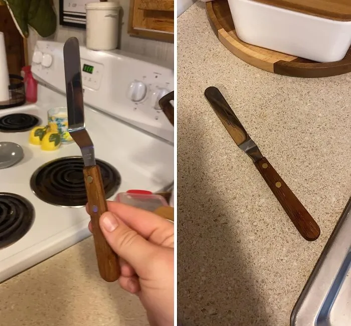 "I love   <a style="display:inline;" href="https://www.amazon.com/Ateco-1385-Spatula-4-5-Inch-Stainless/dp/B000WG14FC?crid=85NZ2F1QM5VU&dib=eyJ2IjoiMSJ9.LfPo-46kOvyZEdBgJk0KRjJqjb-KL7w6146fDVgPl34dvX2tPlgd3YLg3QrKWsKdz2Oq4ERijSmB1xJ12q5zlzTm-8zk8Wuvb707nI-zbBQFfZrf624gQBrpB1GY8luKmXOOwogxPiyFa3GU_c94_at_F-LCrt3UfyPy6hdBMkvm5S0dAvhCBM2TqaBrJBFUWaBUKwfb3q8EN0pxYOjuDRLXiiJKnjLYvZlgECr_1DEdYnytGq4KJ1B8DYli9lRMNFl4AWkwnCgEuCDbz3-WVL9y5ZvFeuub0RTjsM-FjFw.xbBcxONq99OpWZU4JPWDP24oBJL_2SfinVvCQlOSKiM&dib_tag=se&keywords=offset%2Bspatula&qid=1723547112&sprefix=offset%2Bspatula%2Caps%2C314&sr=8-5&th=1&linkCode=ll1&tag=bpwombat-20&linkId=9c7ce054bac85a480214290debad4451&language=en_US&ref_=as_li_ss_tl " target="_blank"><span style="font:inherit;color:#d74b1f;">offset spatulas</span>. I think most people think of them for icing stuff but I use mine for spreads like mayo, peanut butter, hummus etc." - <span Style="Font:inherit;color:#808080">Tceeha</span>