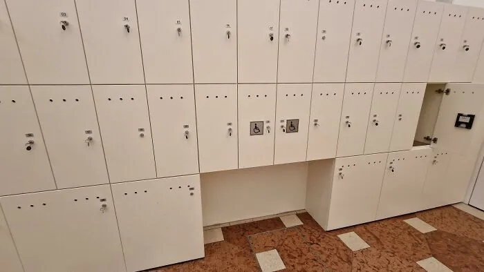 These Two Coin Lockers That Are Easily Accessible In A Wheelchair