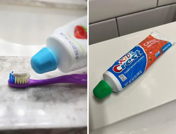Kiss Toothpaste Tube Wrestling Goodbye! These <a Style="Display:inline;" Href=" Https://Www.amazon.com/Dp/B09cym5mfm?asc_item-ID=amzn1.ideas.2uwjw25u1b0ik&th=1&linkcode=ll1&tag=bpmoose-20&linkid=34838b20704603ea1d0505661f3ca20c&language=en_us&ref_=as_li_ss_tl" Target="_blank"><span Style="Font: Inherit; Color: #d74b1f;"> Self Closing Toothpaste Caps </Span> Keep Things Tidy, Even If Your Kids Think Squeezing From The Middle Is An Olympic Sport