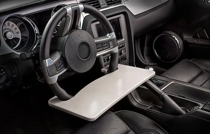  <span Style="Font:inherit;color:#d74b1f;"> Steering Wheel Desk</Span>: Because They Never Said Anything About "Don't Roll And Drive…"