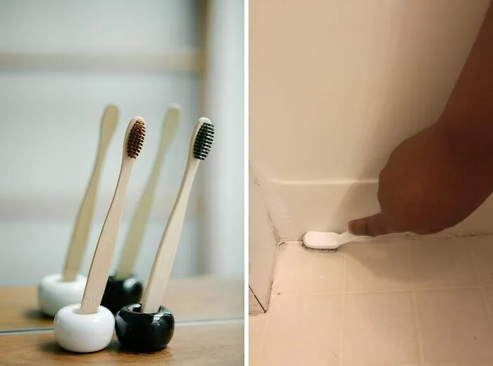 Conquer those pesky hard-to-reach corners and crevices with ease!  A trusty toothbrush can be surprisingly effective, but for a truly deep and thorough clean, upgrade to the <a style="display:inline;" href="https://www.amazon.com/Crown-Choice-Grout-Cleaning-Brush/dp/B07BN6NBNJ?crid=2GNZKR7ZHKNS5&dib=eyJ2IjoiMSJ9.-TQAjYz6Wswp0uwU4EzZCxR4Z4MinWTyE-Lvo2frnUSPUvNfoHt8OILIA64m4xwXg0Tn4AsJGj4S5HSsR7SsMjSIHukcT04dmRWRgPdAqvRevldM36WybYOEhHrK0sHoy1GI6sgyJbZiKk9q0ERYrz-MIuGgIxTUeCJUGgoe9GpdeeXwjbcz3nPgtD1G9uNnf-U2xgr1waib8GtqIRLKePjXbFdvhKM3Y8j52-gJ1frJRfGMe3uGfwVlZmMdvyHduC42tFge5ozNZTZsCYSwas-eb2ji9FTmFcN1wNqGmm4.SdwhgquYh9E-VZ9sEAaa7R2qpHntMrflAgEnzMxzRrw&dib_tag=se&keywords=tight%2Bcorners%2Bcleaner&qid=1724311299&sprefix=tight%2Bcorner%2Bcleane%2Caps%2C253&sr=8-3&th=1&linkCode=ll1&tag=bpwhale-20&linkId=c4403a6efff422d6a5b0306e63123ea9&language=en_US&ref_=as_li_ss_tl " target="_blank"><span Style="font:inherit;color:#d74b1f;"> The Crown Choice Grout Cleaning Brushes Set</span>. Its specially designed bristles tackle grime and mildew in tight spaces, leaving your surfaces sparkling clean.