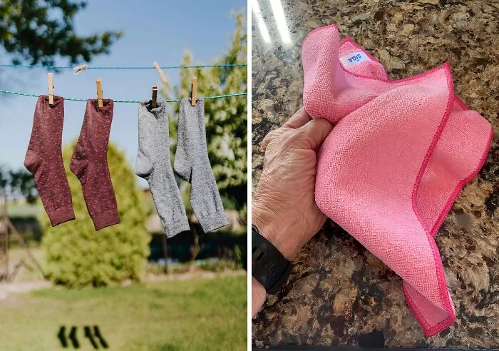 Give dust bunnies the boot with a clever cleaning hack! An old sock can be a handy dusting tool, but for maximum efficiency and streak-free surfaces, try a <a style="display:inline;" href="https://www.amazon.com/MR-SIGA-Microfiber-Cleaning-Cloth-Pack/dp/B07HRCDDL1?content-id=amzn1.sym.0c8f6edf-cdcd-46ee-8d11-e755639d2f2e%3Aamzn1.sym.0c8f6edf-cdcd-46ee-8d11-e755639d2f2e&crid=2EO1ZL87DQF5J&cv_ct_cx=microfiber+dust+cleaning+cloth&dib=eyJ2IjoiMSJ9.iMv7NtWsYSXu-WfsTlJ6Rw6TFYCbsFqwpraxr2rmnA9klSvbg1W1l5uykthgly6tN-vCq-60cB-5_VeeFw2kLA.RT5f6Ir48rj84AwNyL-xnZBViSk6-Pg703rTdkHwG_s&dib_tag=se&keywords=microfiber+dust+cleaning+cloth&pd_rd_i=B07HRCDDL1&pd_rd_r=e1a6680f-f855-4399-8f78-6b3a520d99e7&pd_rd_w=ihsn1&pd_rd_wg=hqQv9&pf_rd_p=0c8f6edf-cdcd-46ee-8d11-e755639d2f2e&pf_rd_r=Q9QJ91704PD88KHX98SW&qid=1724313984&sbo=RZvfv%2F%2FHxDF%2BO5021pAnSA%3D%3D&sprefix=microfiber+dust+cleaning+cloth%2Caps%2C500&sr=1-3-bf330256-a7bf-40cd-9b4d-67d813d77277-spons&sp_csd=d2lkZ2V0TmFtZT1zcF9zZWFyY2hfdGhlbWF0aWM&psc=1&linkCode=ll1&tag=bpwhale-20&linkId=175009ef68ef71f2467ba73e0c90647f&language=en_US&ref_=as_li_ss_tl " target="_blank"><span Style="font:inherit;color:#d74b1f;">pack of microfiber cleaning cloths</span>. Their super-absorbent fibers trap dust, dirt, and grime, leaving your furniture and surfaces sparkling clean.