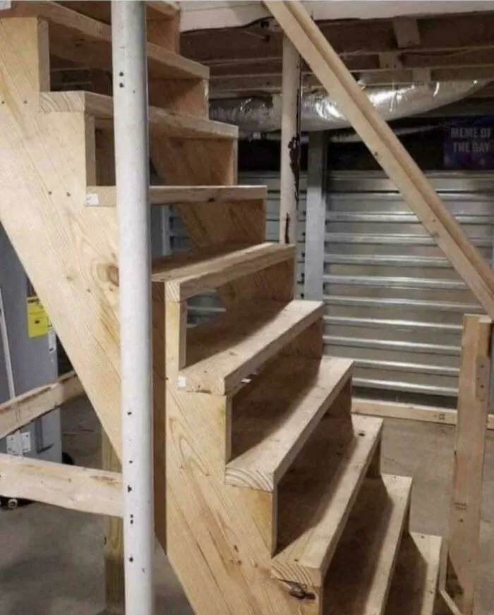Escaleras que he instalado en el sótano de mi padre de 90 años