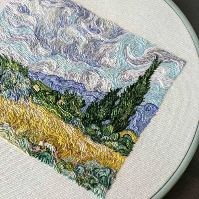 A Wheatfield With Cypresses - Vincent Van Gogh 🌾