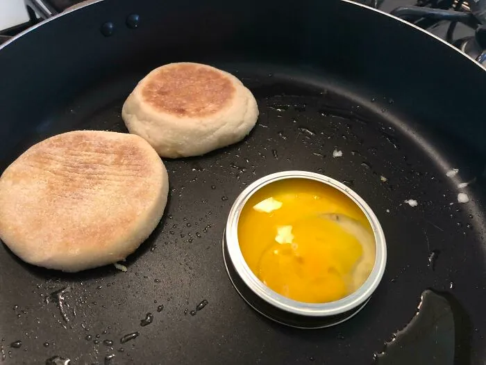 Mason Jar Lid Ring To Make My Egg Round For My Breakfast Sandwich! Totally Works