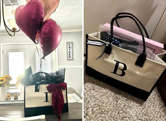 Labor Day Means Treating Yourself!  This <a Style="Display:inline;" Href="Https://Www.amazon.com/Dp/B0927bf563?th=1&linkcode=ll1&tag=bpsalmon-20&linkid=da68b2a0517dd5a237f988a369eede1b&language=en_us&ref_=as_li_ss_tl " Target="_blank">     <span Style="Font: Inherit; Color: #d74b1f;">  Initial Canvas Tote Bag</Span> Is The Perfect Way To Carry Your Style (And Your Snacks) In Personalized Fashion