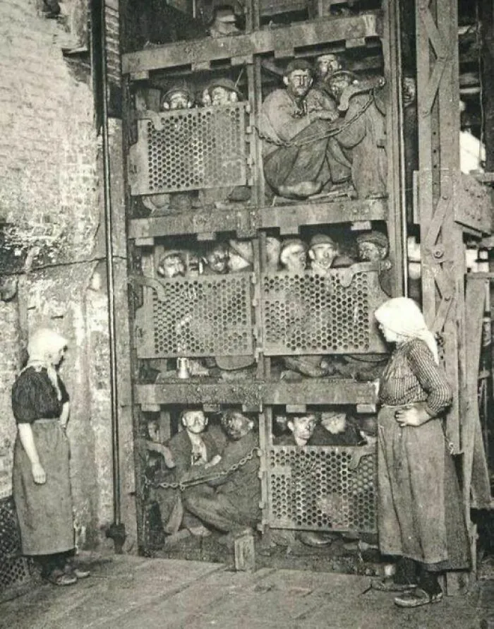 Coal Miners Returning From The Depths After A Days Work, Belgium, C. 1900