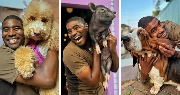 27 New Pics Capturing Each Encounter With Pets This UPS Guy Met While Delivering Parcels