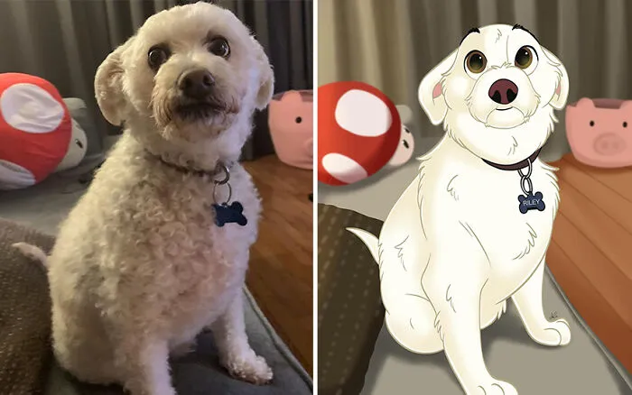 22 Adorable Pet Portraits In Disney Style By This Artist (New Pics)