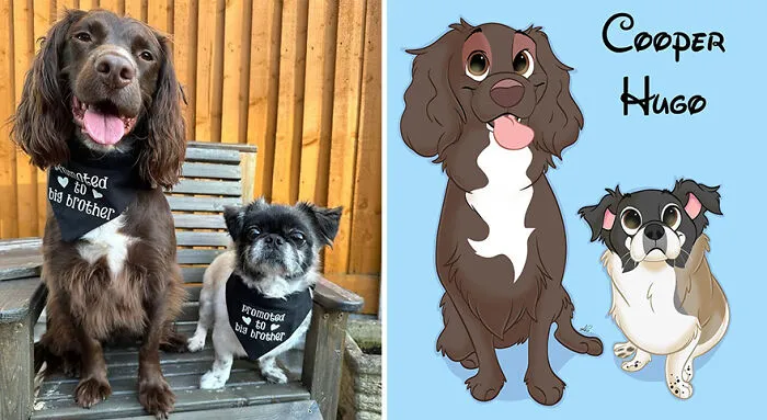 22 Adorable Pet Portraits In Disney Style By This Artist (New Pics)