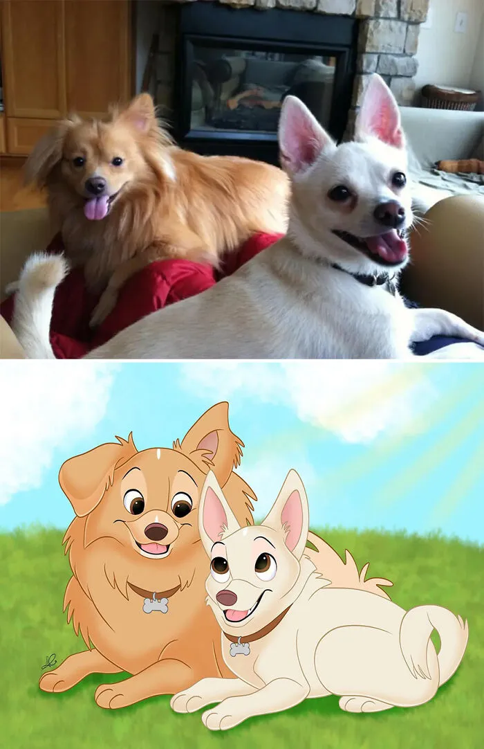 22 Adorable Pet Portraits In Disney Style By This Artist (New Pics)