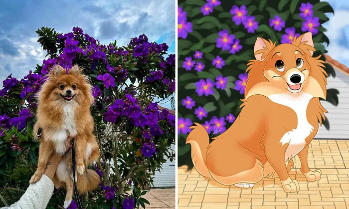 22 Adorable Pet Portraits In Disney Style By This Artist (New Pics)