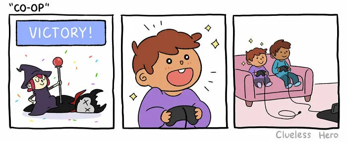 Gamer Humor: 31 Comics About A “Clueless Hero” Created By These Two Artists (New Pics)