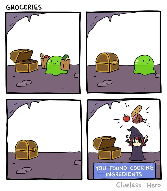 Gamer Humor: 31 Comics About A “Clueless Hero” Created By These Two Artists (New Pics)