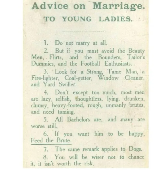 Advice On Marriage From A Suffragette Pamphlet In The 1910s