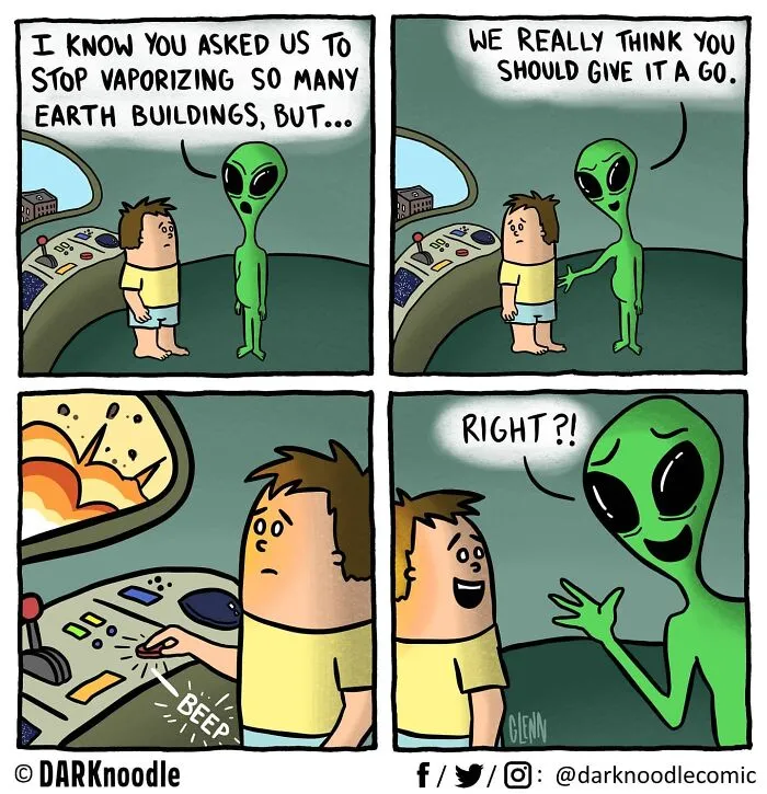 30 Comics By DARKnoodle That Blend Dark Humor With Everyday Absurdity