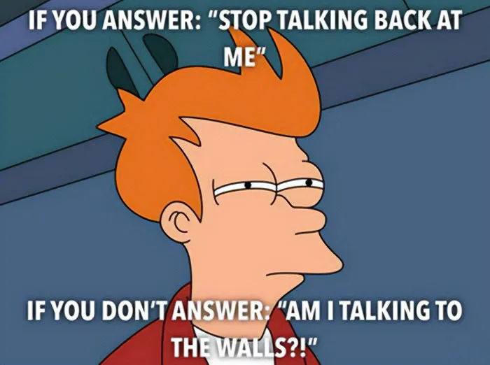 Funny mom meme with a cartoon character, showing frustration in a humorous situation with witty text.
