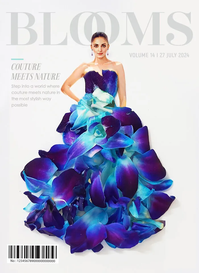 My 30 Dresses Made From Flowers And Other Natural Materials Featured On The Cover Of An Imaginary Magazine