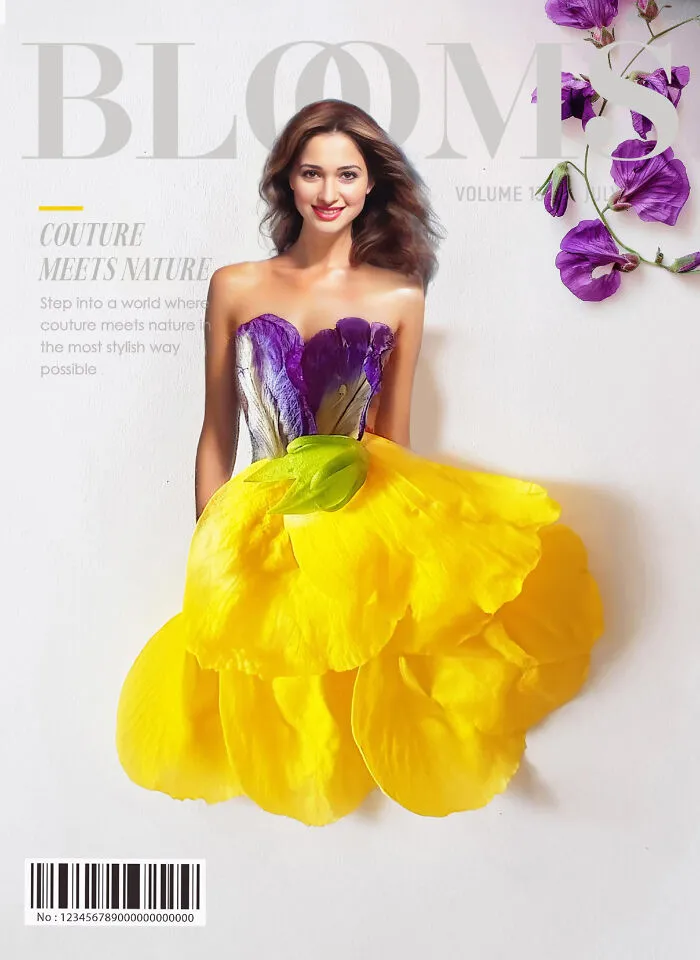 My 30 Dresses Made From Flowers And Other Natural Materials Featured On The Cover Of An Imaginary Magazine