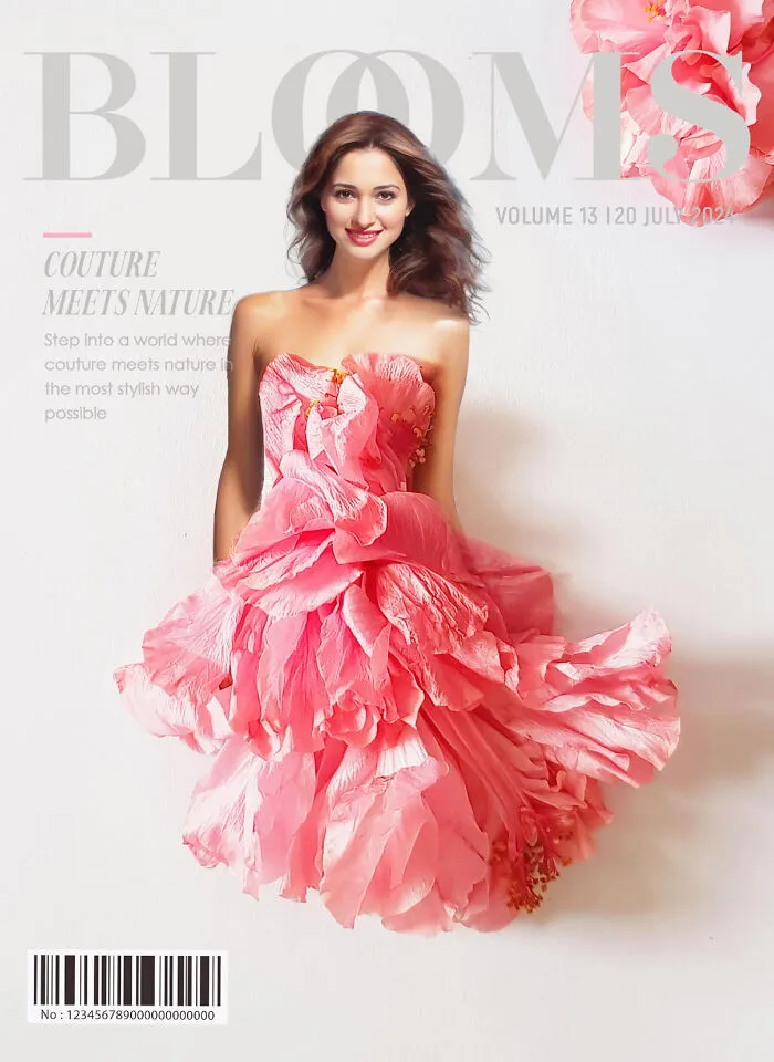My 30 Dresses Made From Flowers And Other Natural Materials Featured On The Cover Of An Imaginary Magazine