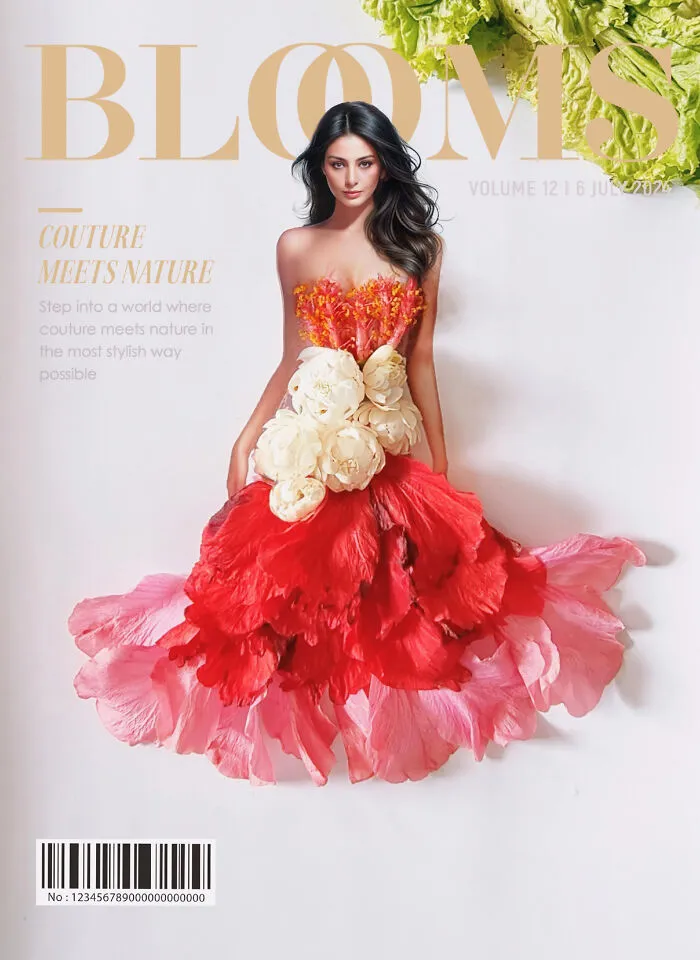 My 30 Dresses Made From Flowers And Other Natural Materials Featured On The Cover Of An Imaginary Magazine