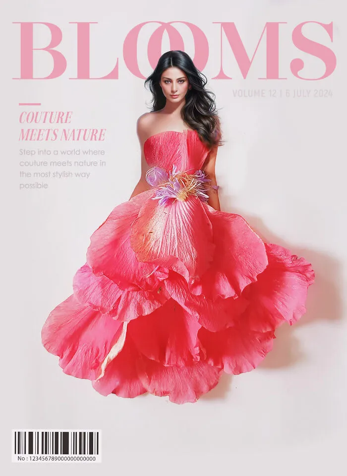 My 30 Dresses Made From Flowers And Other Natural Materials Featured On The Cover Of An Imaginary Magazine