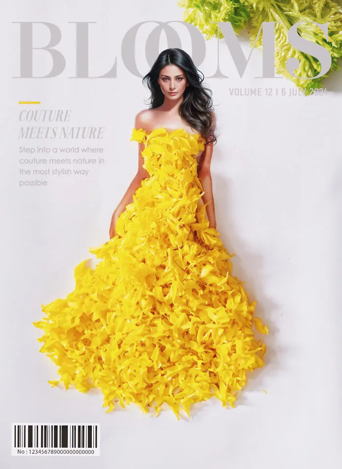 My 30 Dresses Made From Flowers And Other Natural Materials Featured On The Cover Of An Imaginary Magazine