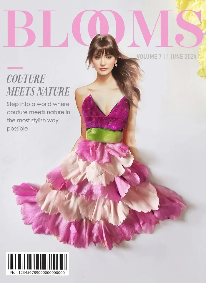 My 30 Dresses Made From Flowers And Other Natural Materials Featured On The Cover Of An Imaginary Magazine