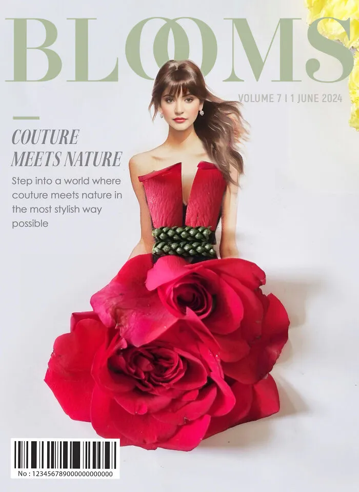 My 30 Dresses Made From Flowers And Other Natural Materials Featured On The Cover Of An Imaginary Magazine