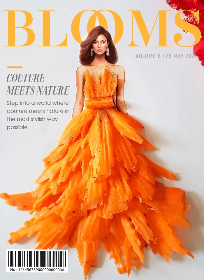 My 30 Dresses Made From Flowers And Other Natural Materials Featured On The Cover Of An Imaginary Magazine