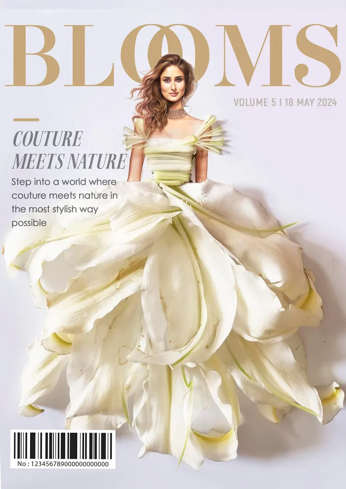 My 30 Dresses Made From Flowers And Other Natural Materials Featured On The Cover Of An Imaginary Magazine