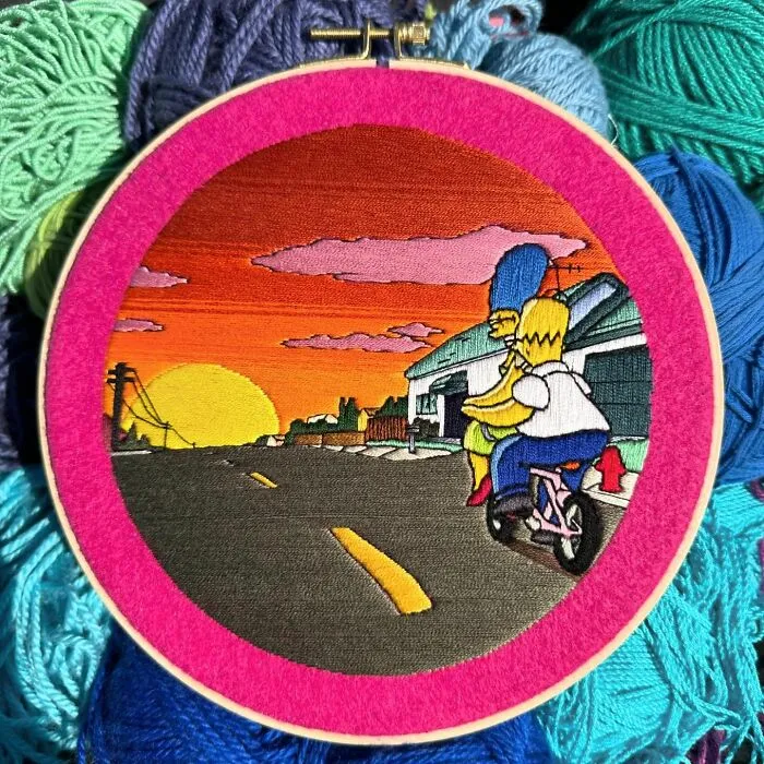 Artist's 44 Embroidered Scenes From The Simpsons That Take 10 To 30 Hours Each To Make (New Pics)	